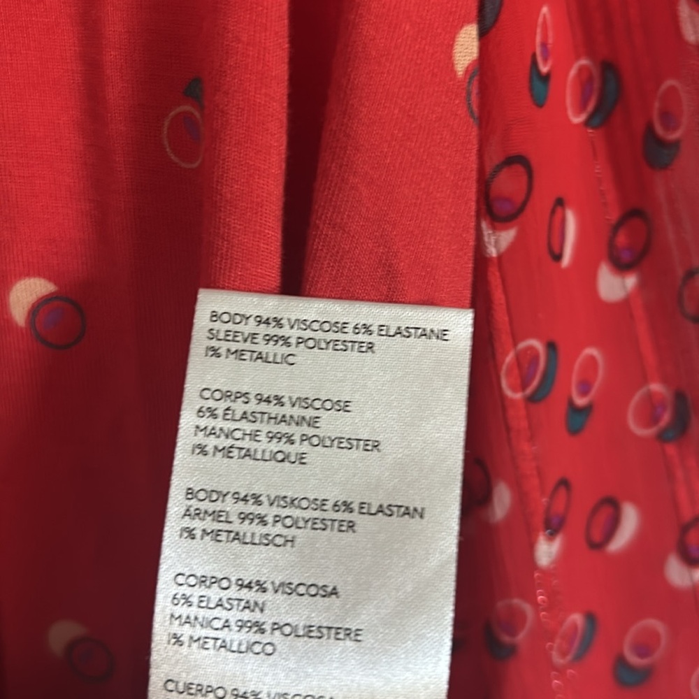 Maeve by Anthropologie printed knit top with sheer sleeves size medium - Picture 5 of 5